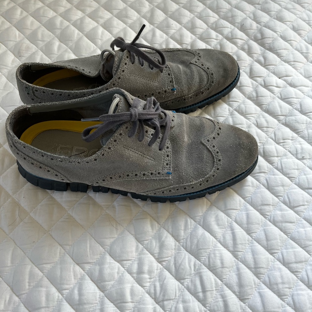 Cole Haan Gray Oxfords Suede zero grand